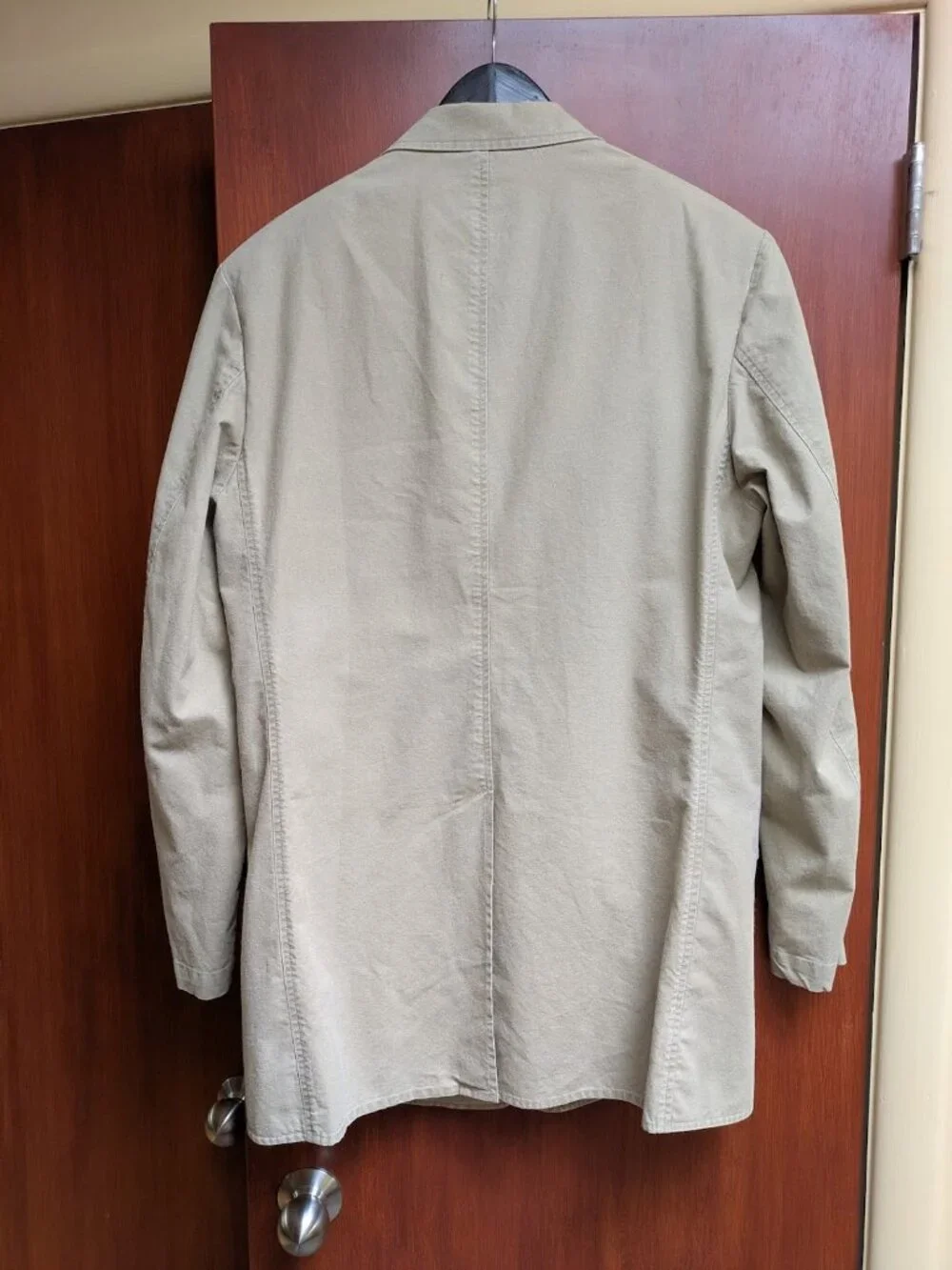 L.L. Bean Men's Khaki Cotton Twill Casual Blazer Jacket, Tan, Size 40 Tall